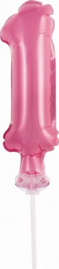 Balon foliowy Godan różowy 13 cm cyfra 1 (BC-5ROI)