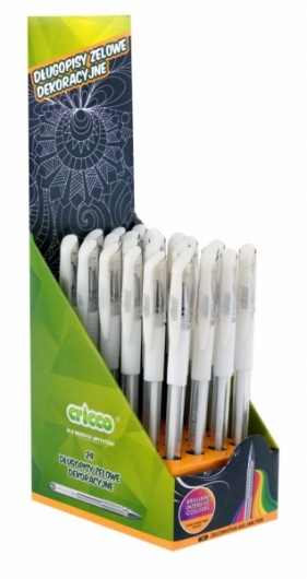 Długopis żelowy Biały Cricco Deco 24szt.