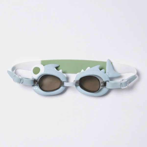 Okulary pływackie dla dzieci - Shark Tribe, Khaki (S3VGOGST)