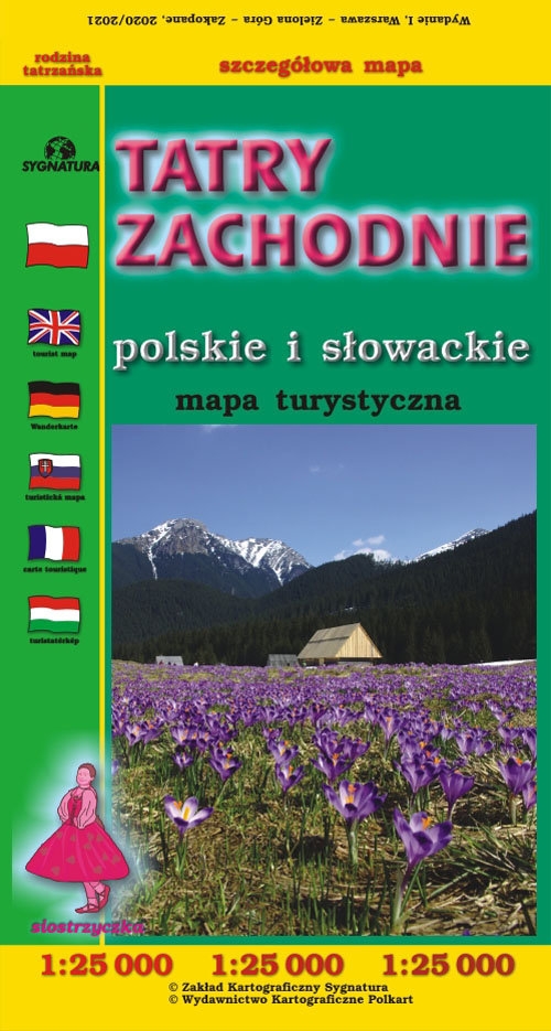 Tatry Zachodnie Polskie i Słowackie mapa turystyczna 1;25 000