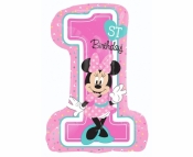 Balon foliowy 1st Birthday Minnie Mouse