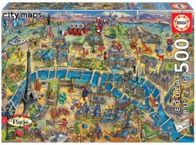 Puzzle 500: Mapa Paryża (18452)
