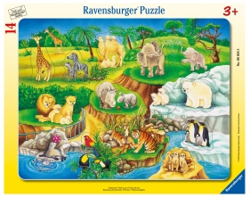 Ravensburger, Puzzle ramkowe 14: Wizyta w Zoo (6052)