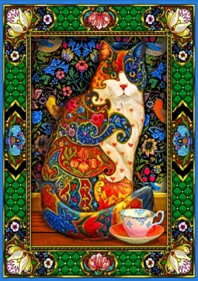 Bluebird Puzzle 1500: Kolorowy kot (70152)