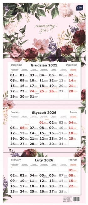 Kalendarz trójdzielny 2026 - Kwiaty