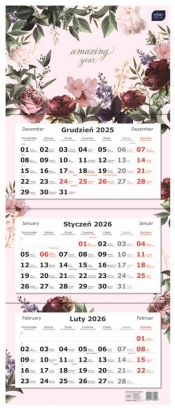 Kalendarz trójdzielny 2026 - Kwiaty