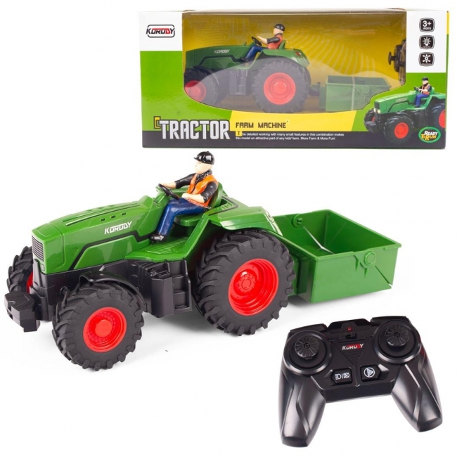 Traktor R/C z pilotem i przyczepą