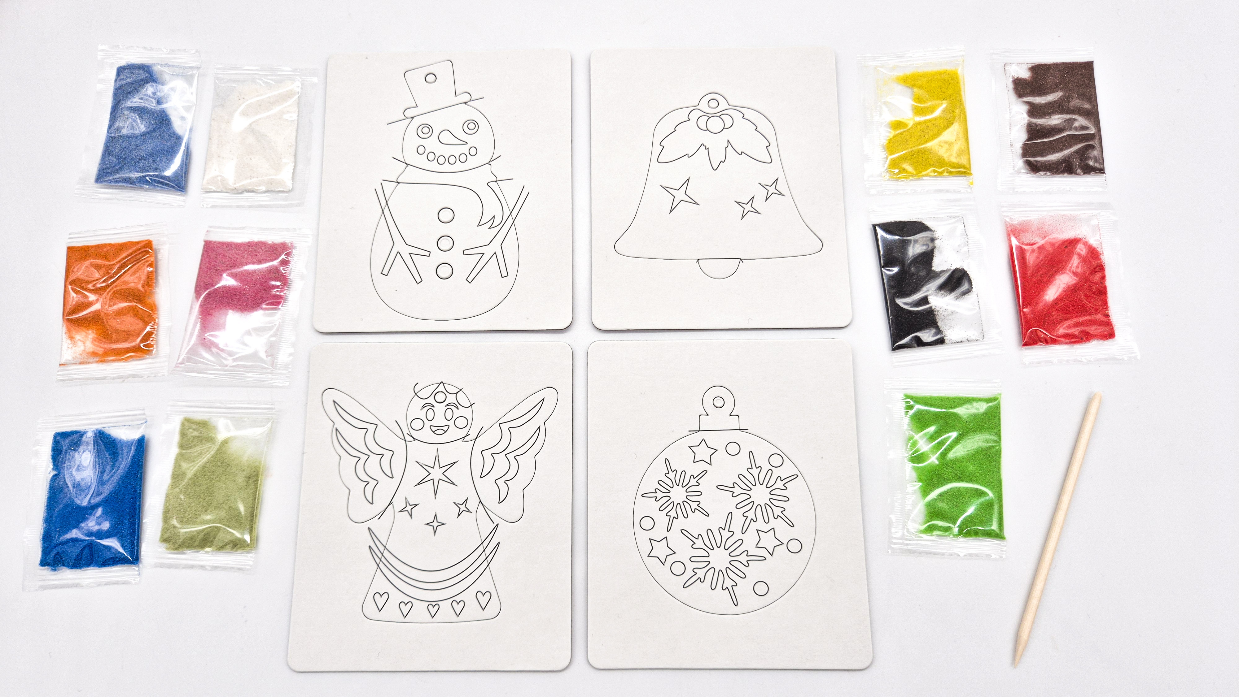 Piaskowe Malowanki – Ozdoby na Choinkę: Ciastek