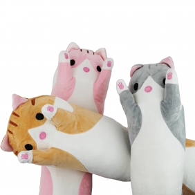 Maskotka-wałek - Pastelowy kot, 90 cm