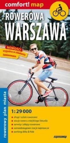 Rowerowa Warszawa laminowany rowerowy plan miasta