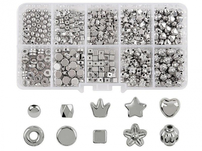 Koraliki DIY srebrne