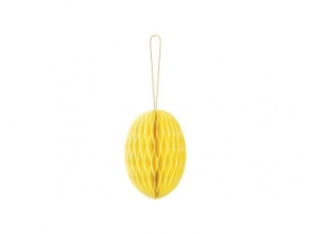 Dekoracja papierowa honeycomb jajko żółta 12cm