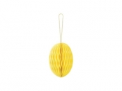 Dekoracja papierowa honeycomb jajko żółta 12cm