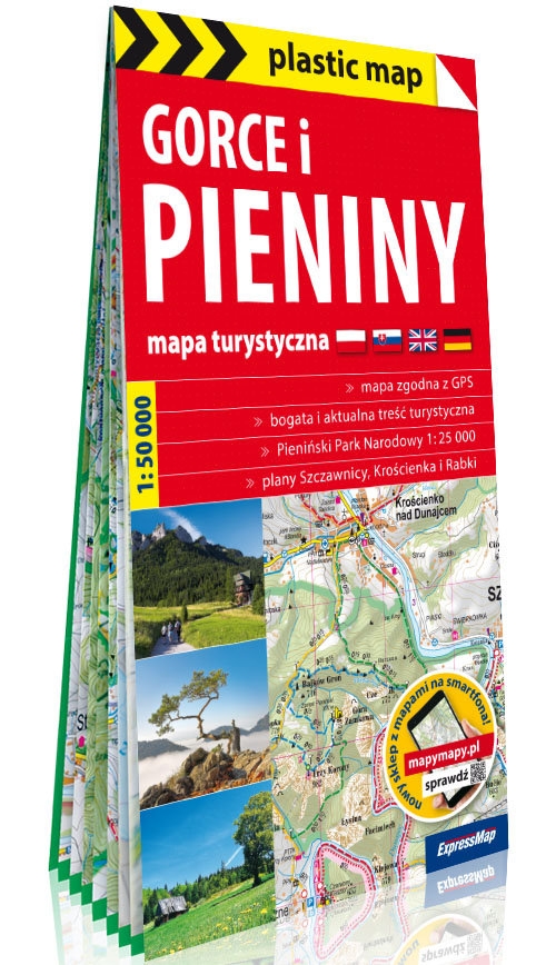 Gorce i Pieniny - foliowana mapa turystyczna 1:50 000