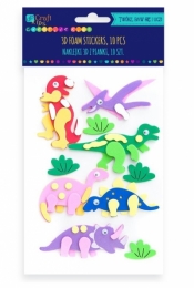 Naklejki 3D z pianki - dinozaury, 10 szt. (KSPI-007)