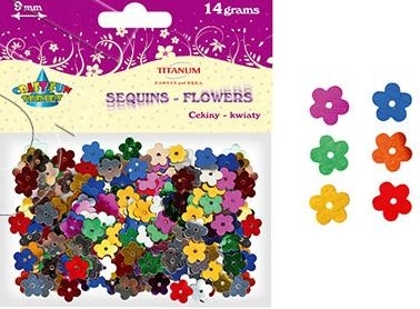 Cekiny kwiaty mix kolorów 9 mm  14 g