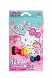 Coolpack, Kredki ołówkowe trójkątne Jumbo Hello Kitty - Pink 1, 12 szt (10531PTR)