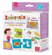 Zwierzęta Książeczka z naklejkami i puzzle do pary (Uszkodzona okładka)