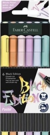 Pisaki pędzelkowe Black Edition Pastel 6 kolorów