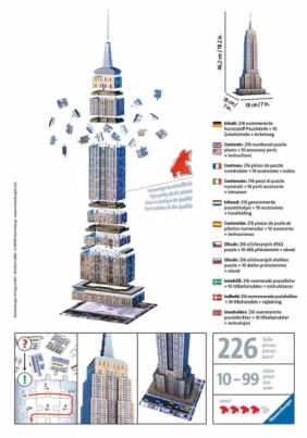 Ravensburger, Puzzle Budynki 3D: Empire State Building (12553)