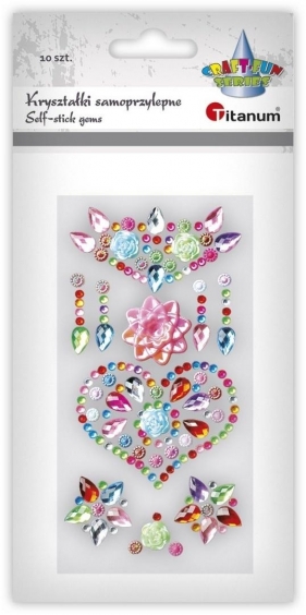 Kryształki samoprzylepne serce dalia dekory 10szt