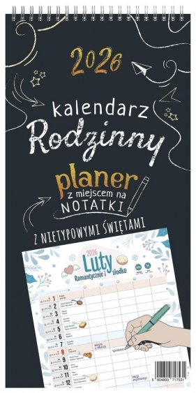 Kalendarz 2026 ścienny notatnikowy planer rodzinny