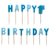 Zestaw świeczek "happy 1st birthday" boy