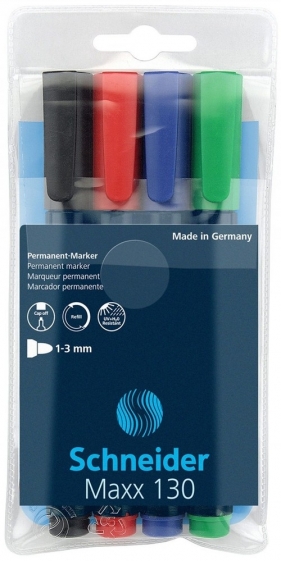 Zestaw markerów uniwersalnych Schneider Maxx 130 4 kolory (SR113094)