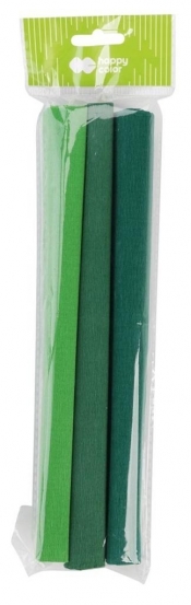Bibuła marszczona 25x200cm zielony ciemny mix 3szt