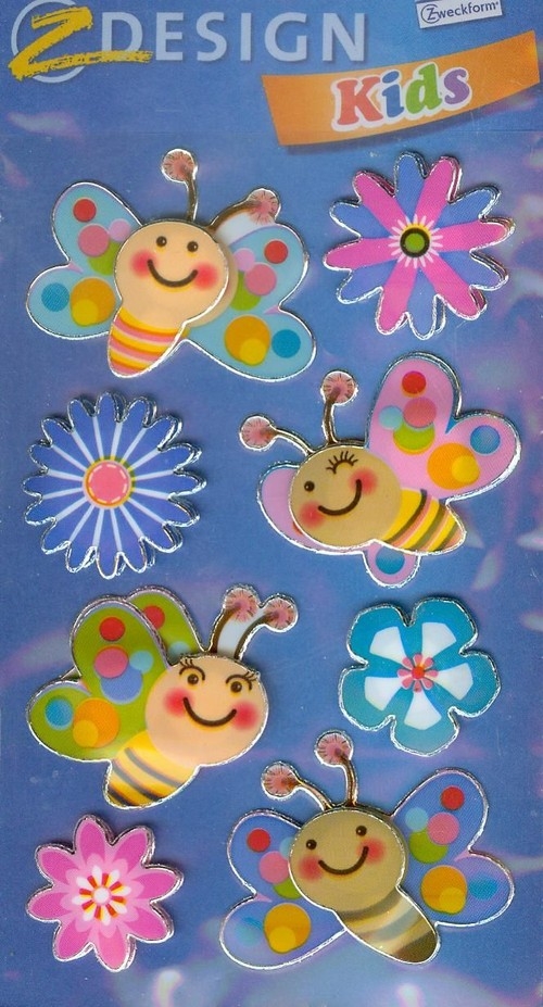 Naklejki 3D Z Design Kids Motylki kwiatuszki