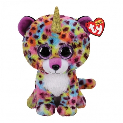 Ty Beanie Boos: Giselle - maskotka tęczowy lampart, 24cm (36453)