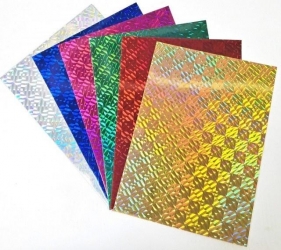 Karton holograficzny Pixel A4 6 arkuszy wycinanki