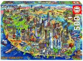 Puzzle 500: Mapa New York (18453)