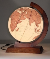 Globus 320 antyczny podswietlany drewniany 5534 - 5534