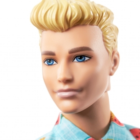 Barbie Fashionistas: Lalka stylowy Ken - owocowa koszula, blond włosy (DWK44/GYB04)