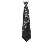 Krawat błyszczący czarny 40cm