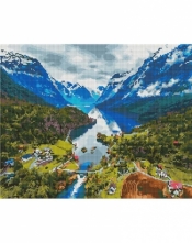 Mozaika diamentowa - Górski krajobraz 40x50cm
