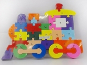 Puzzle drewniane lokomotywa