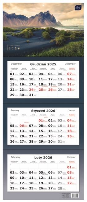 Kalendarz trójdzielny 2026 - Widoki