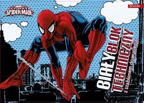 Blok Techniczny A4 Spider-Man 10 kartek z szablonem do wycięcia