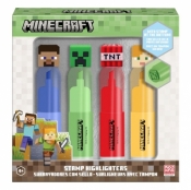 Zestaw 4 flamastrów z topperem 3D Minecraft