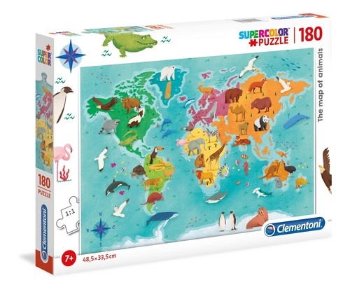 Puzzle Supercolor 180 The map of animals (29753)
