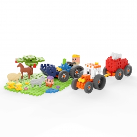 Klocki Waffle mini Farmer - Traktory i wypasiona łąka, 100 elementów (907535)