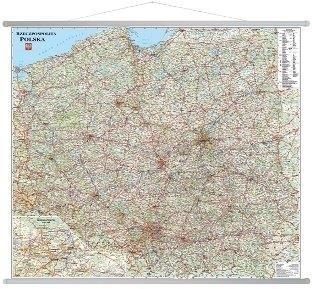 Polska. Mapa ścienna samochodowa 1:650 000