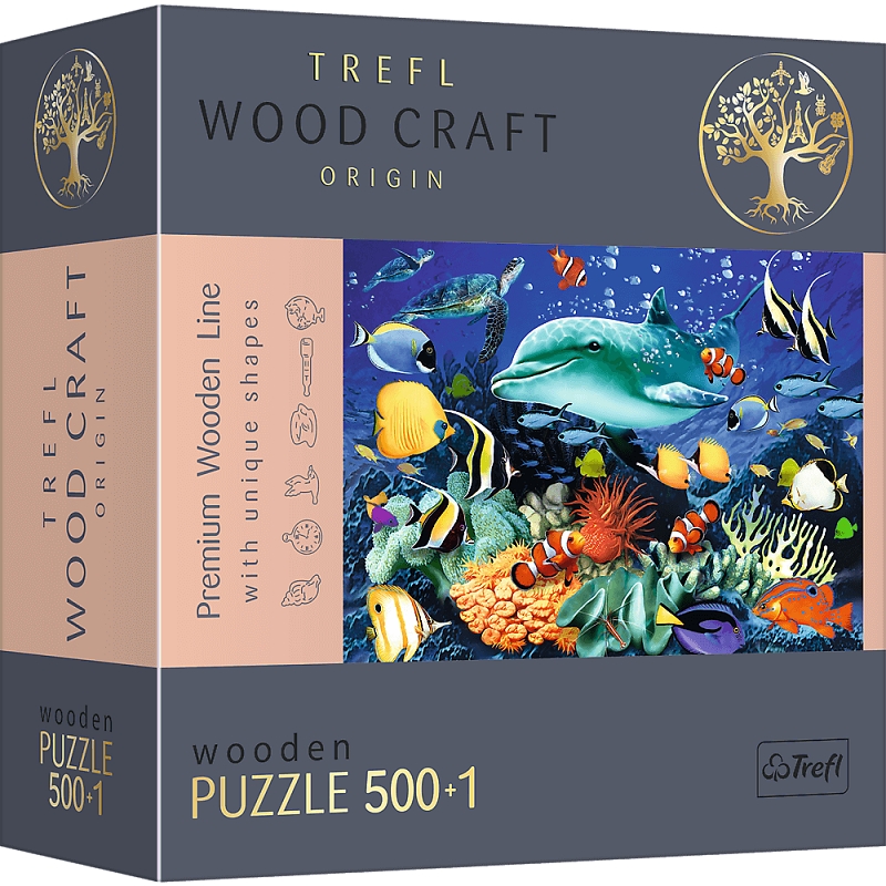 Trefl, Puzzle drewniane 500+1: Morskie życie (20153)