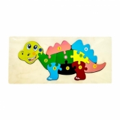 Puzzle drewniane kids z cyframi Dinozaur