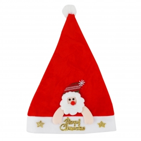 Czapka Mikołaja ze świąteczną postacią, 1 szt.