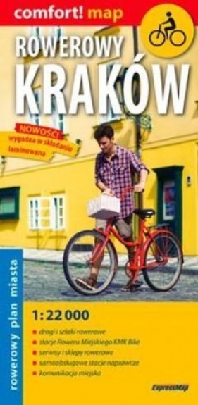Rowerowy Kraków laminowany rowerowy plan miasta - Praca zbiorowa