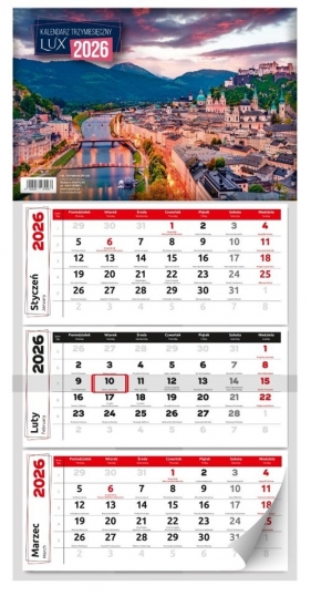 Kalendarz trzymiesięczny lux 2026