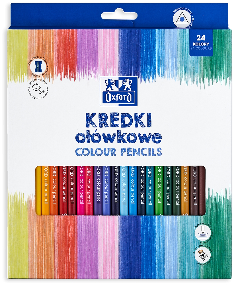 Kredki ołówkowe Oxford Regular 24 kolory